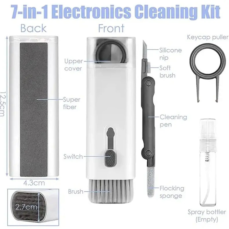7-In-1 Computer Keyboard Cleaner Brush Kit Earphone Cleaning Pen for Headset Keyboard Cleaning Tools Cleaner Keycap Puller Kit