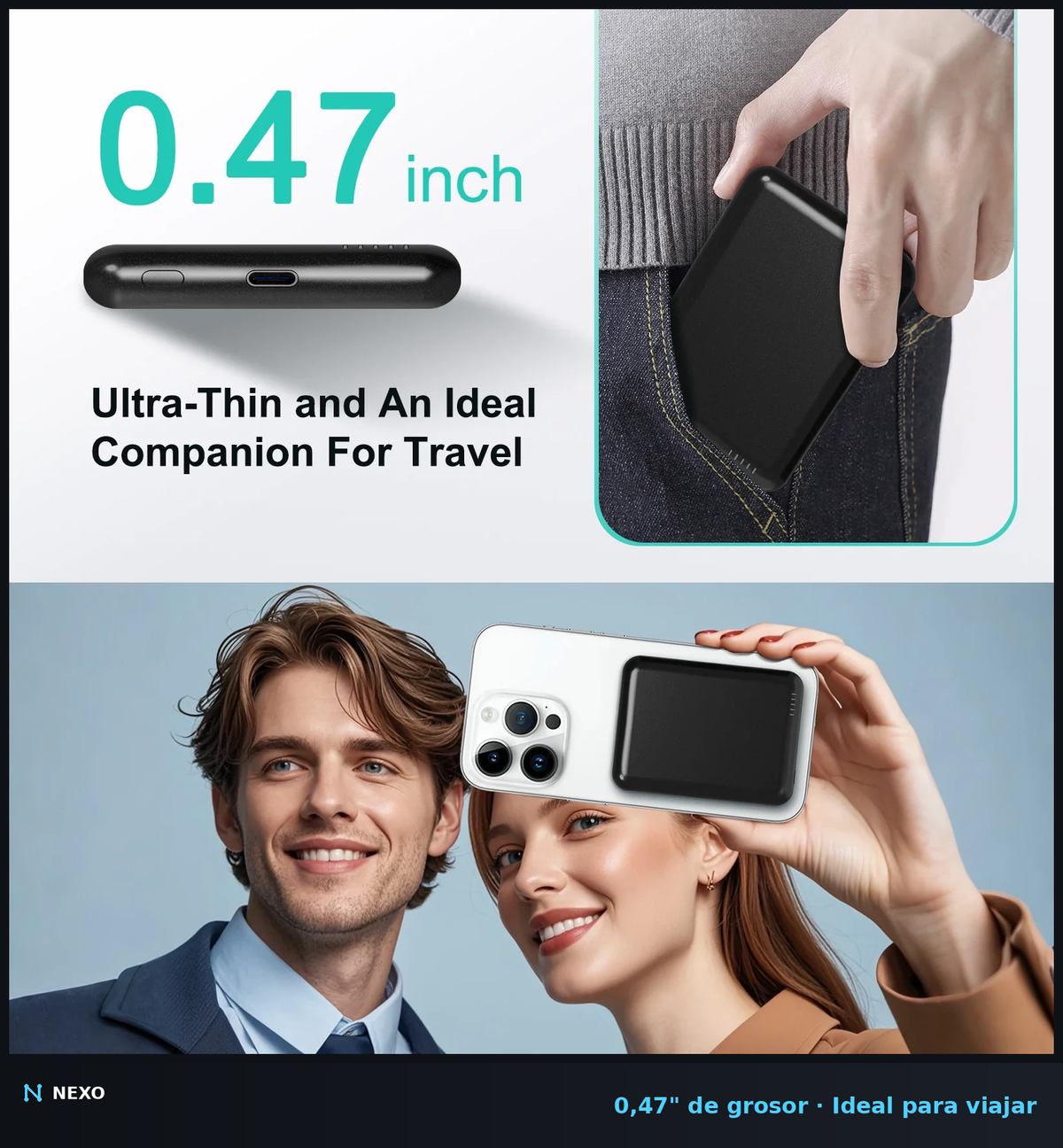 MagCharge 5000 — Power Bank Magnético Inalámbrico 20W